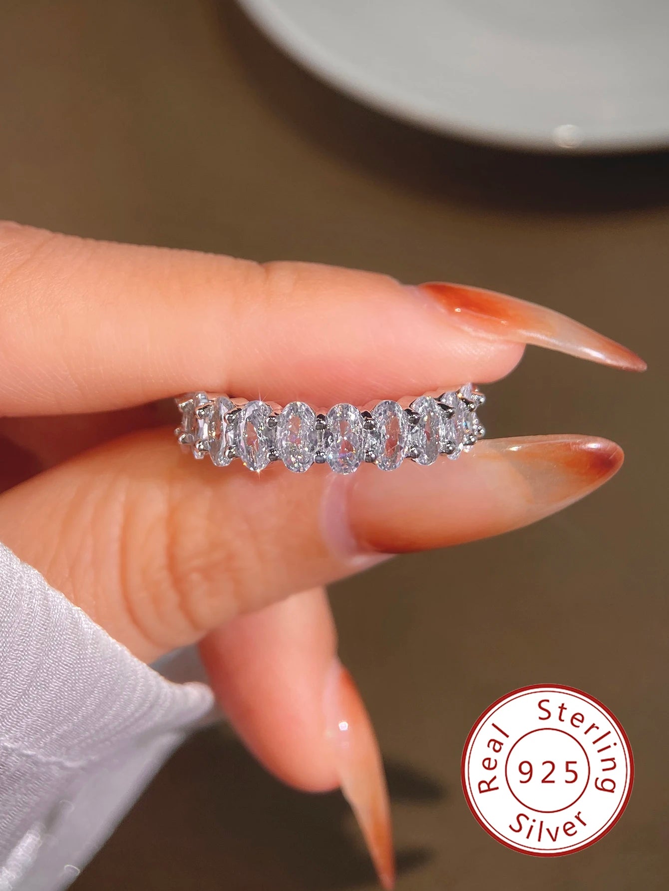 925 Sterling Silver Original Zircon Oval Fashion Ring for Women Gift Engagement Wedding Luxury High Quality Fine Jewelry