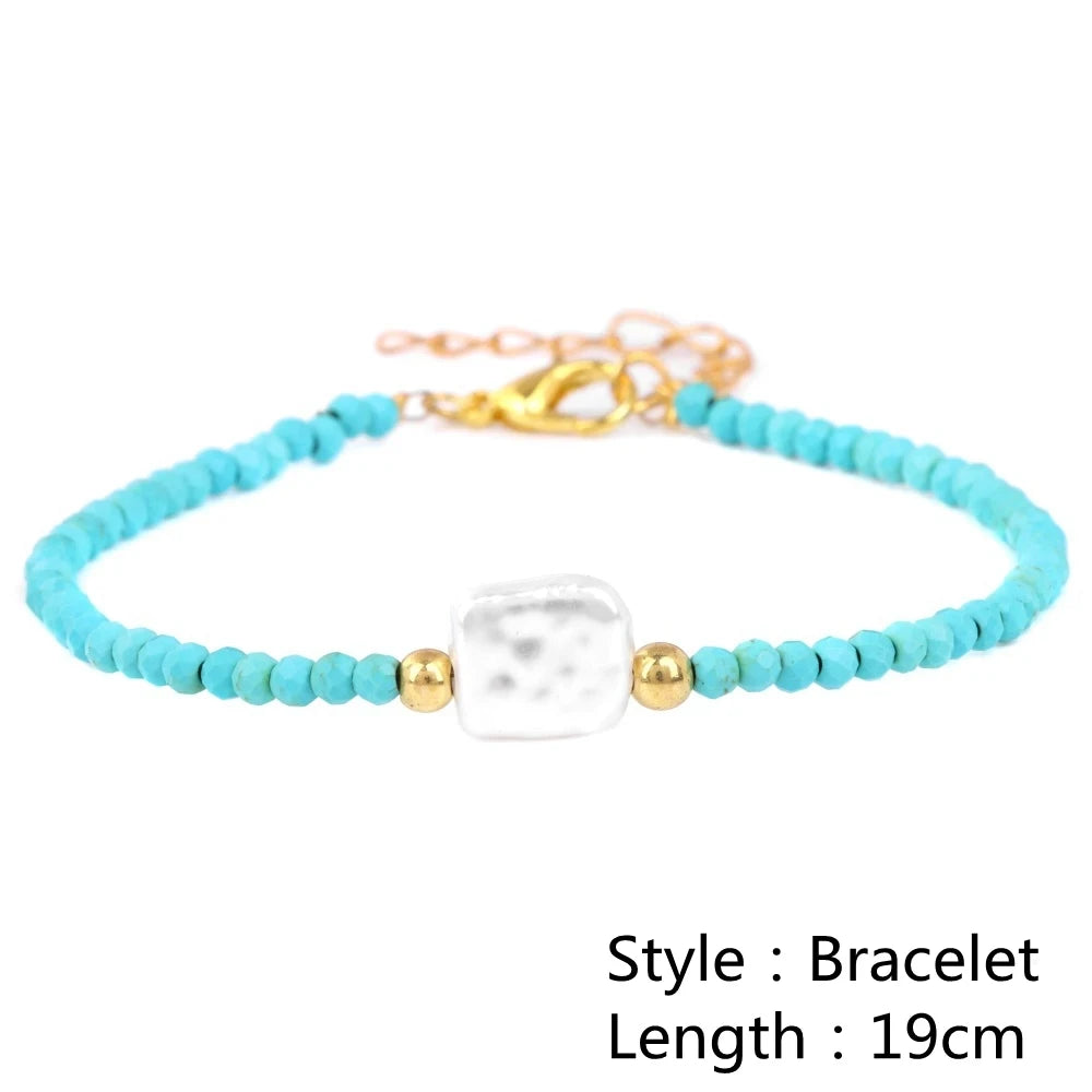 Female Pearl Pendant Necklace Natural Small Emerald Crystal Stone Necklace Gold Color Spacer Bead Heart Shape Buckle Necklace