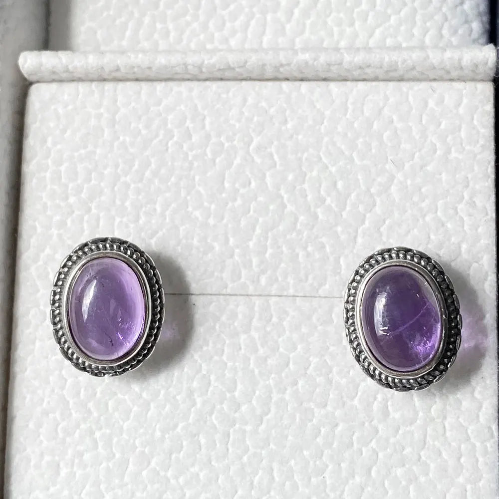 Natural Amethyst 925 Silver Jewelry Set Gift Box Necklace Ring Earrings Party and Evening Dress Accessories Birthday Gifts