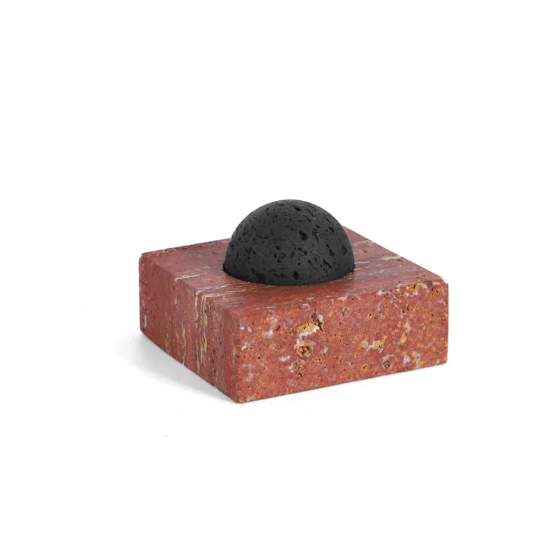 Black Lava Rock Stone Diffuser with Marble Base, Luxury Essential Oil Diffusers for Home Offices Yoga Sauna SPA