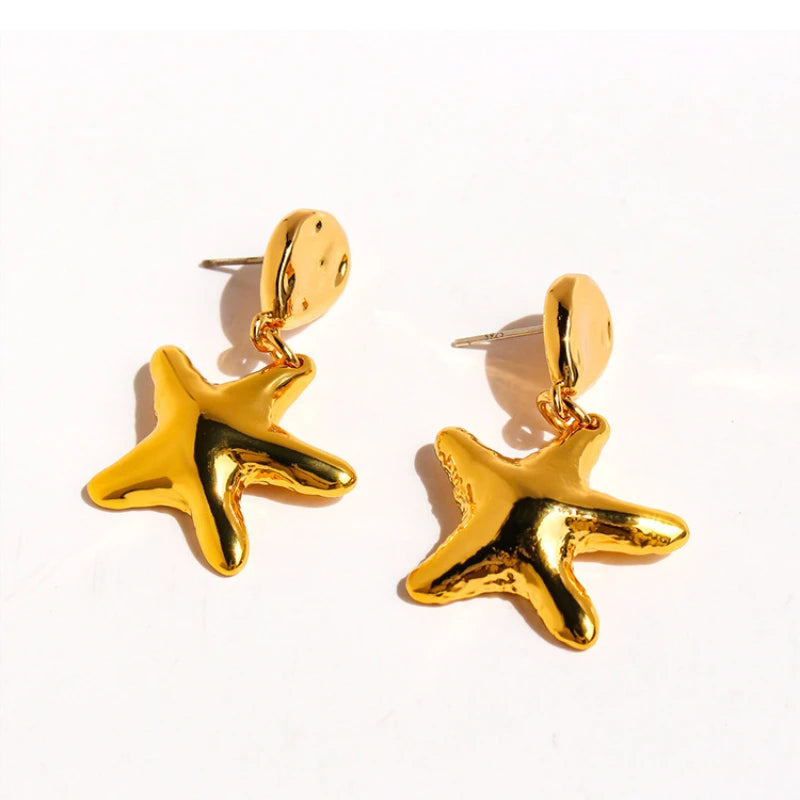 Turquoise Stacked Multi-layer Necklace Pearl Fishtail Pendant Starfish Earrings Beaded Bracelet Seaside Vacation Jewelry SetM010