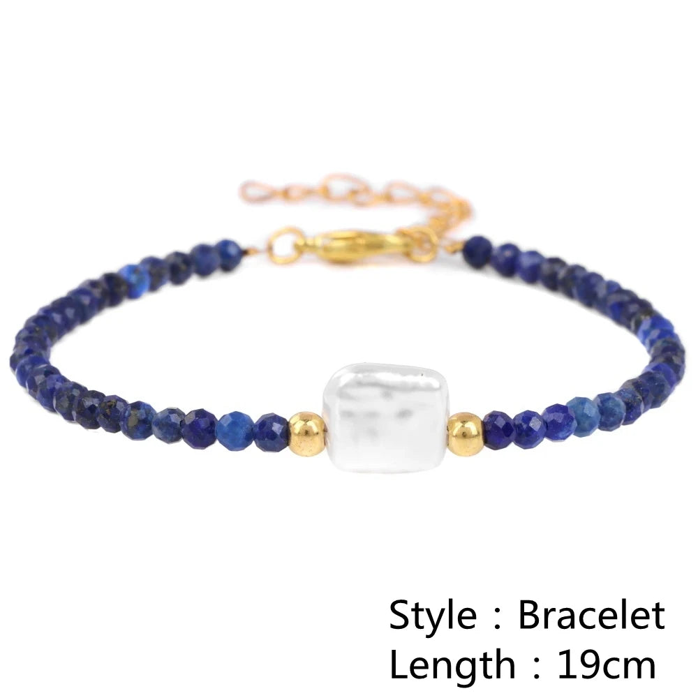 Female Pearl Pendant Necklace Natural Small Emerald Crystal Stone Necklace Gold Color Spacer Bead Heart Shape Buckle Necklace