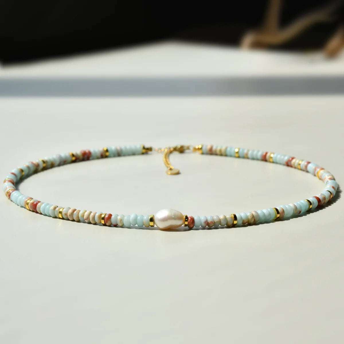 Fashion Colorful Natural Stone Beads Chain Natural Pearls Pendant Necklace for Women Luxury Stackable Jewelry Handmade Gift