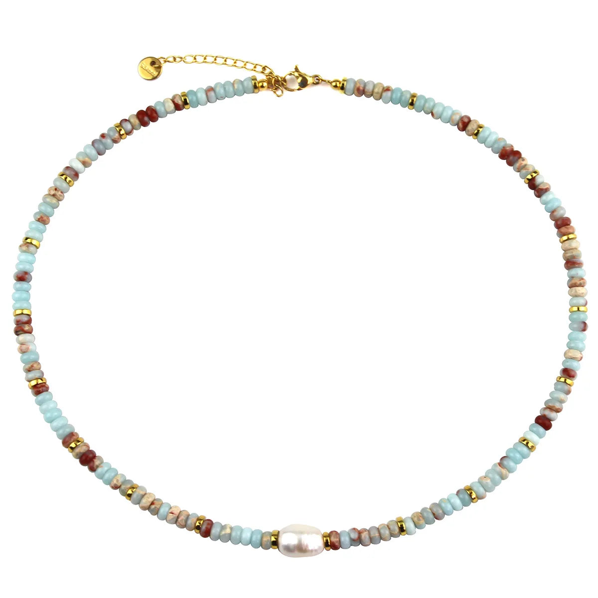 Fashion Colorful Natural Stone Beads Chain Natural Pearls Pendant Necklace for Women Luxury Stackable Jewelry Handmade Gift