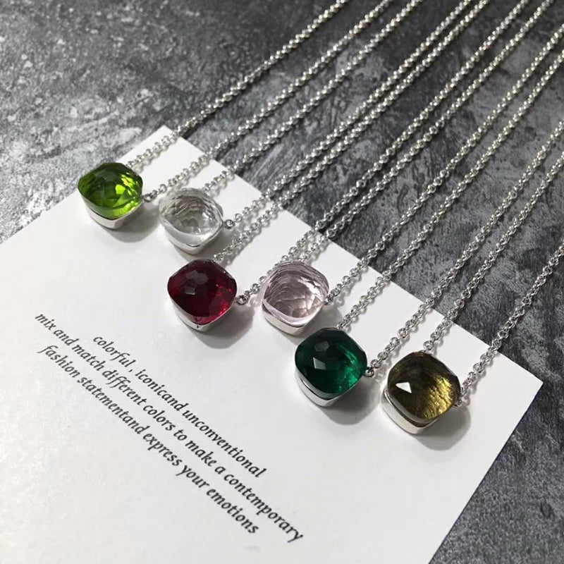 10.6mm Classic Jewelry Candy Style Necklace Colorful Crystal Pendant Necklace with Hot Trendy Design