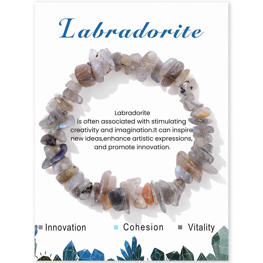 Irregular Amethysts Chip Beads Bracelet Natural Stone Gravel Gem Quartzs Bracelets For Women Men Healing Relieve Stress Jewelry